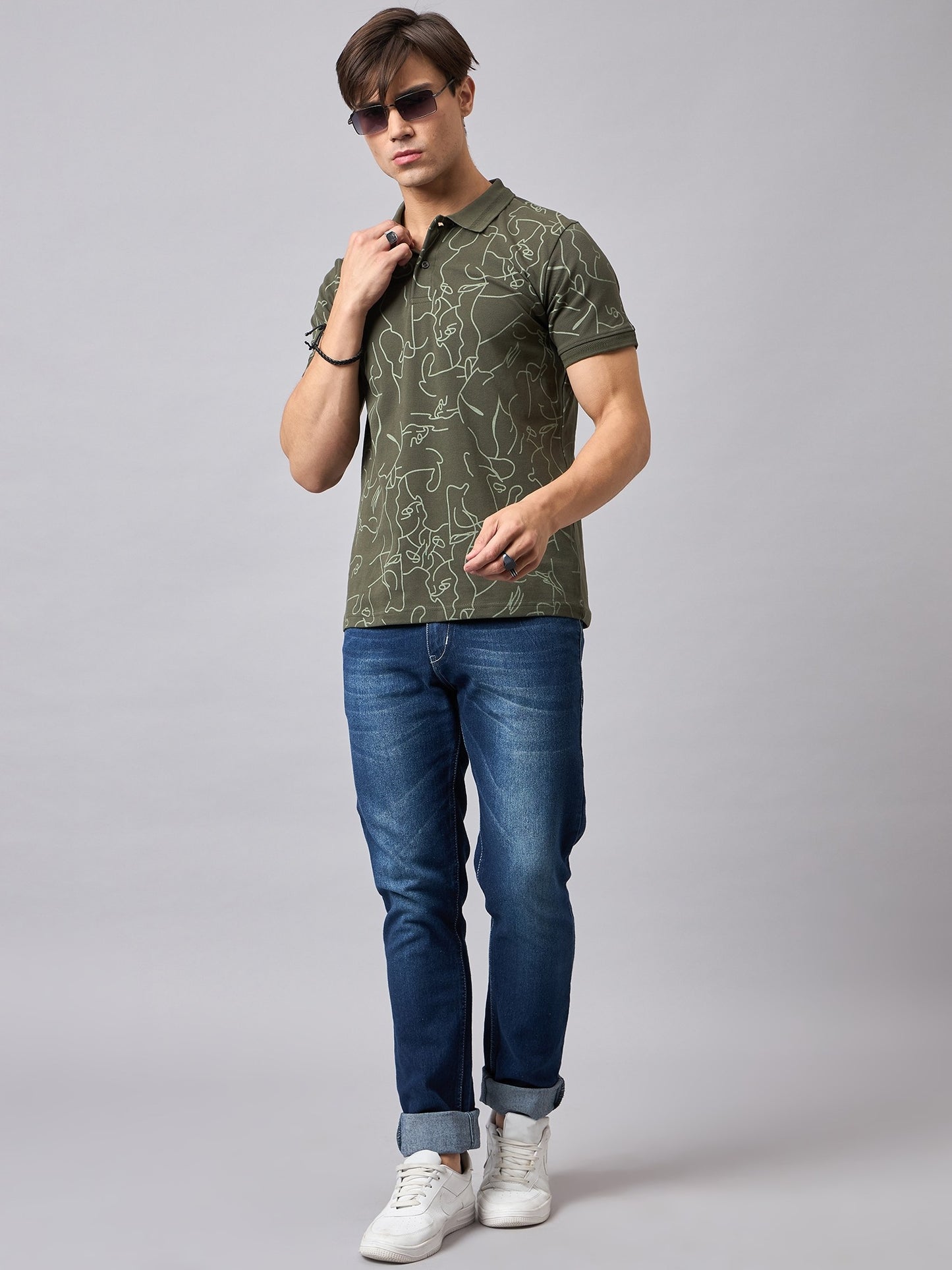 Men's Cotton Green Regular T-Shirts - Reprise