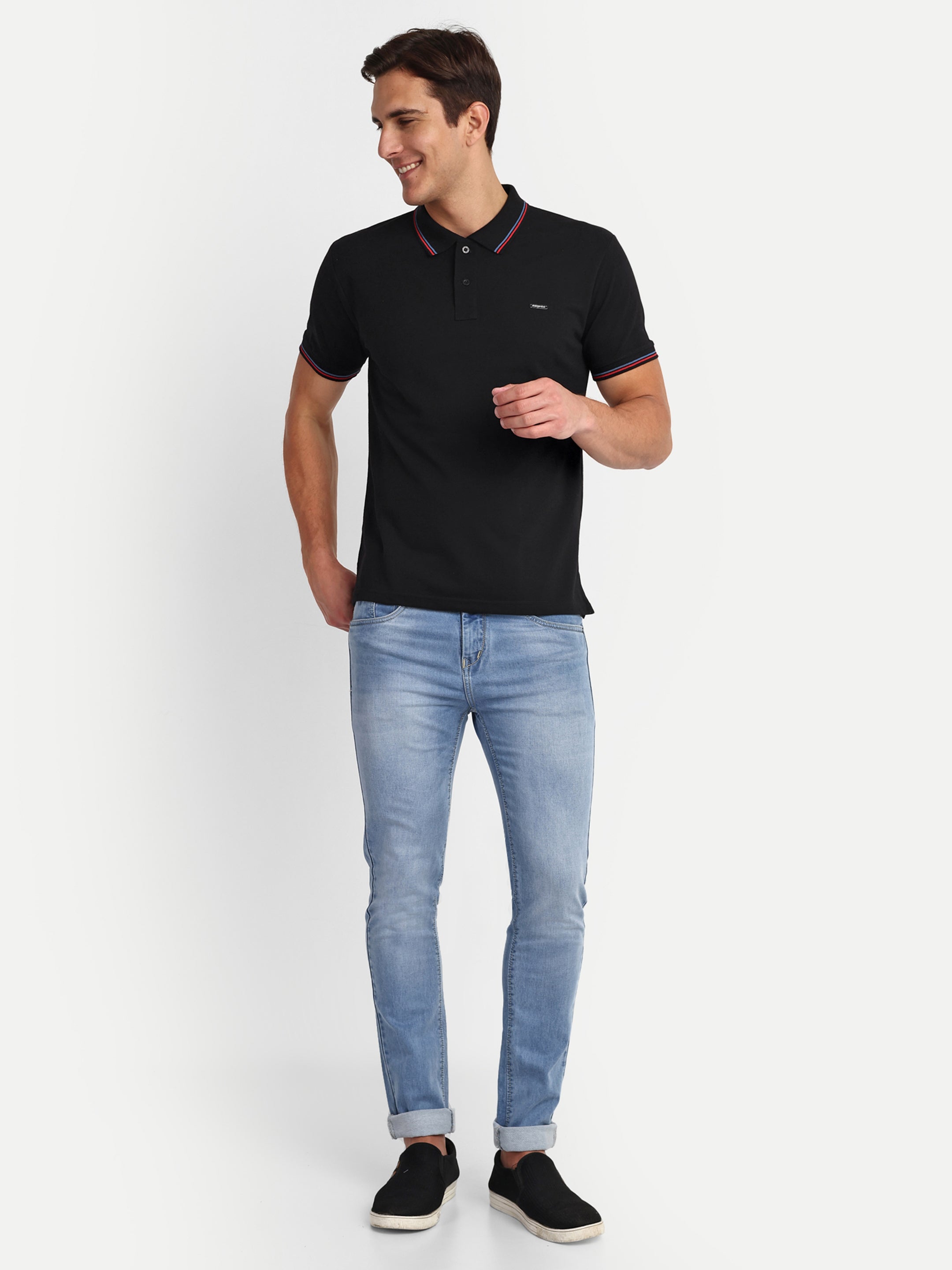 Black Solid Polo Shirt - Reprise