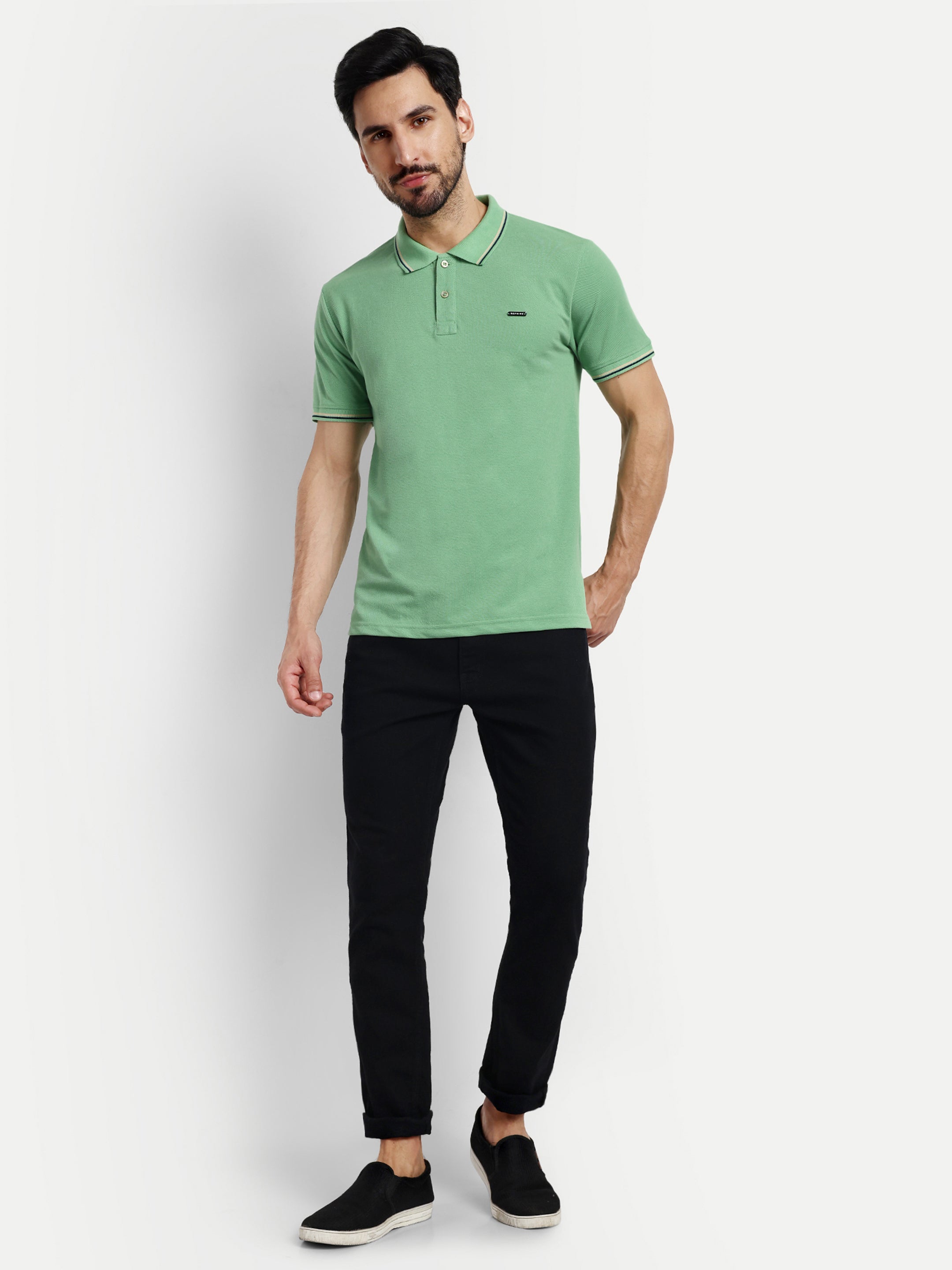 Green Solid Polo Shirt - Reprise