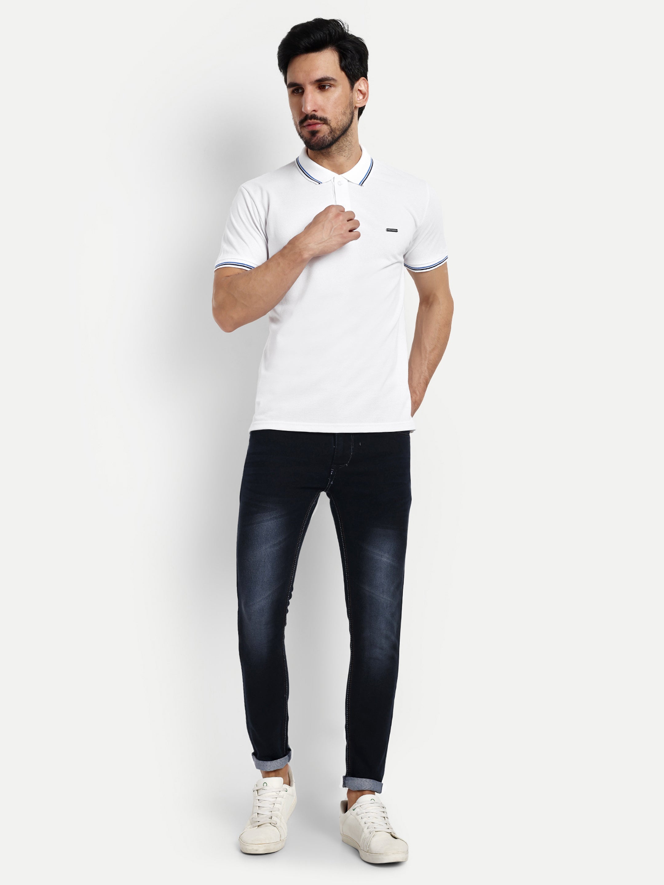 White Solid Polo Shirt - Reprise