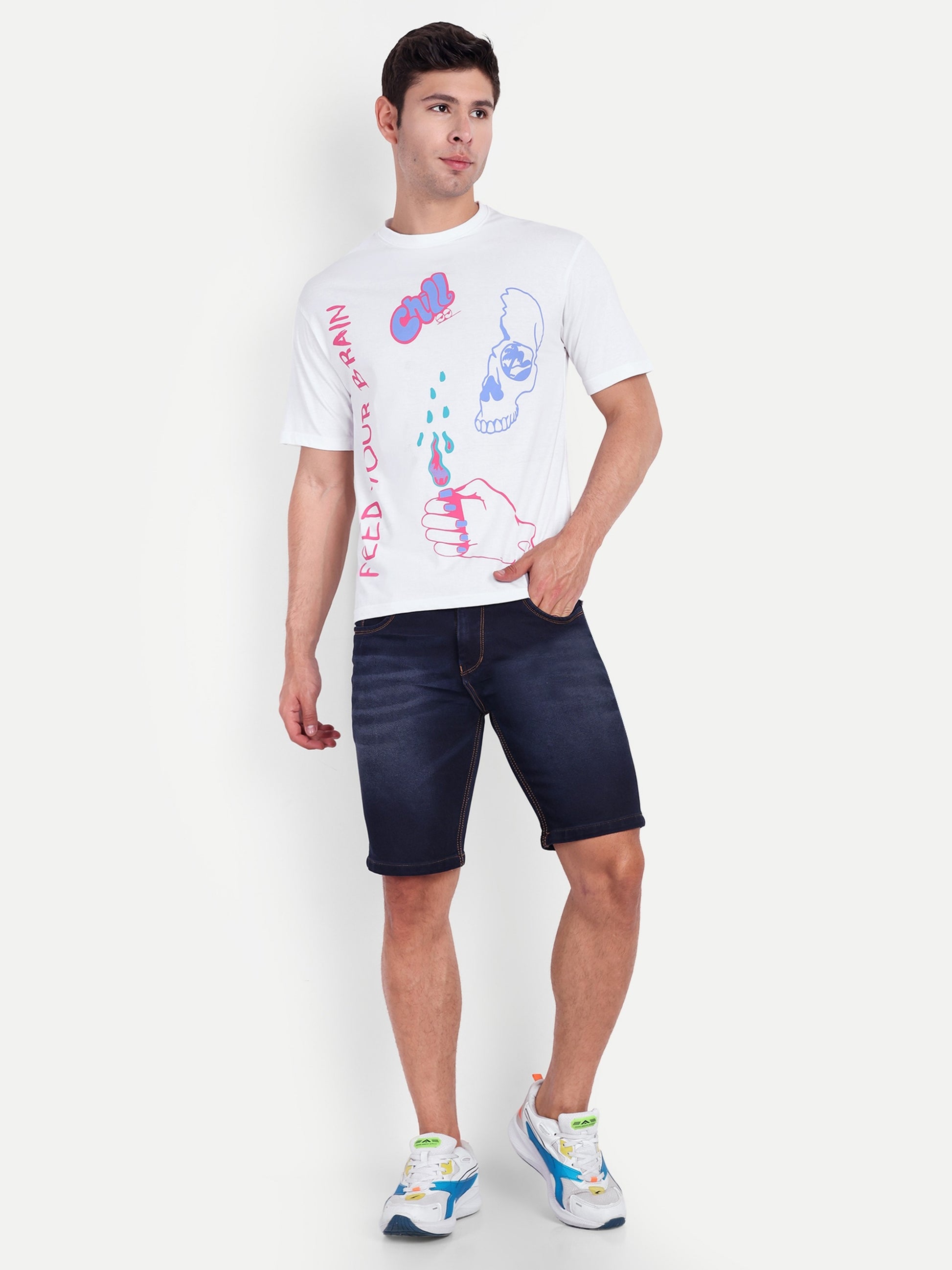 Men's Cotton White Regular T-Shirts - Reprise