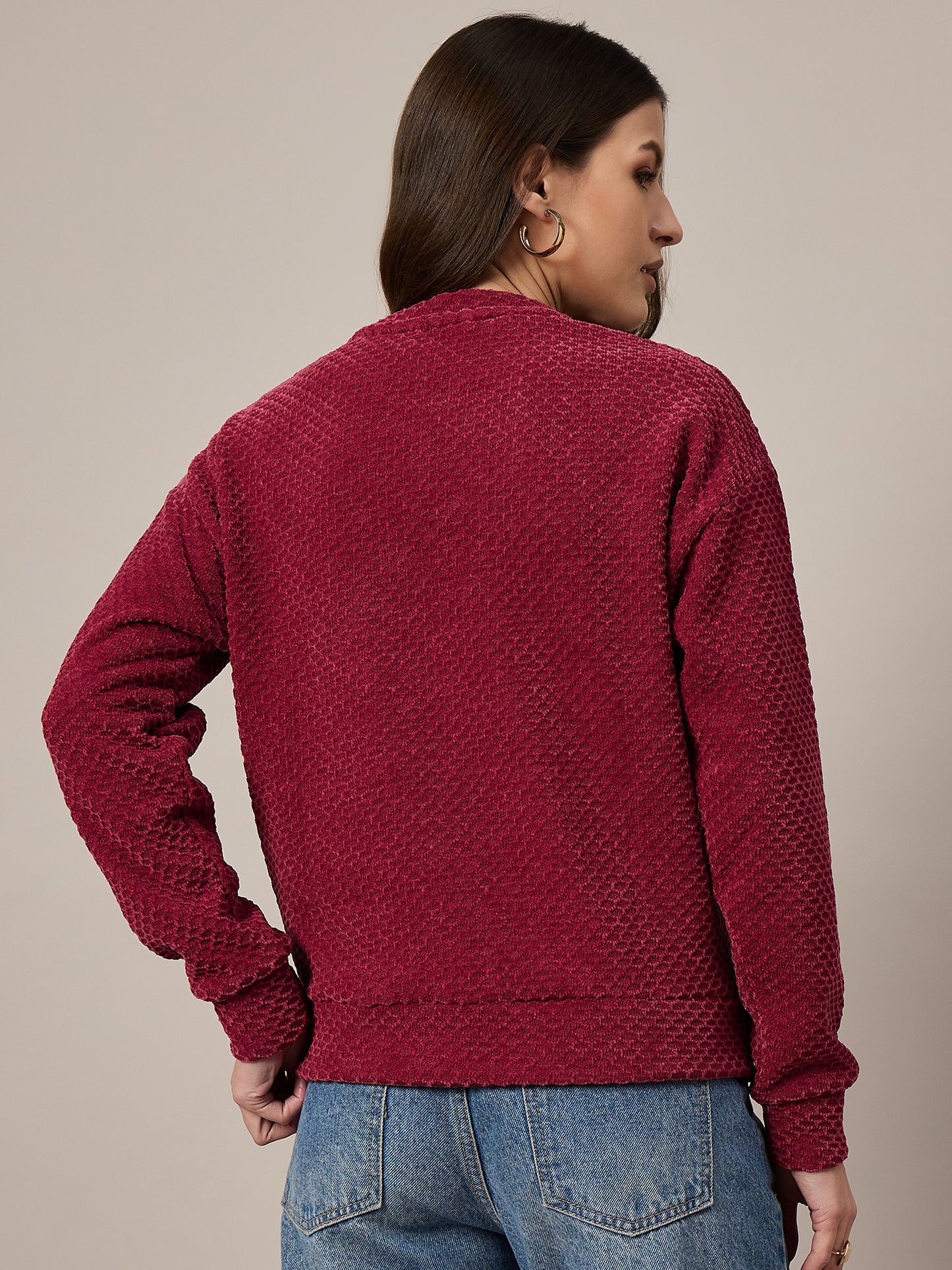 Maroon Velour Sweatshirt