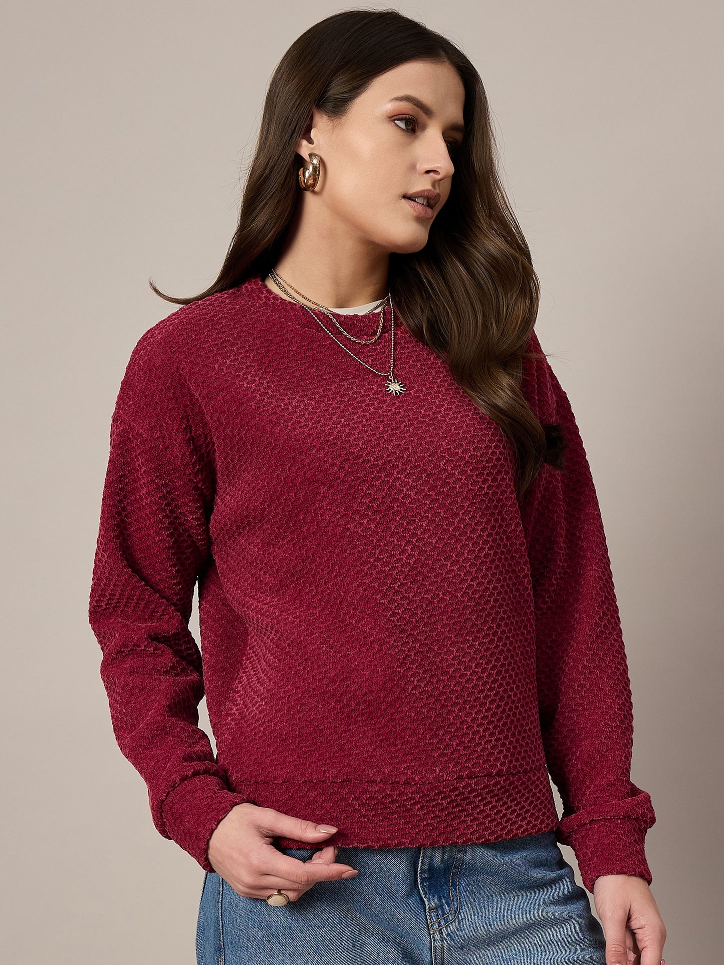 Maroon Velour Sweatshirt