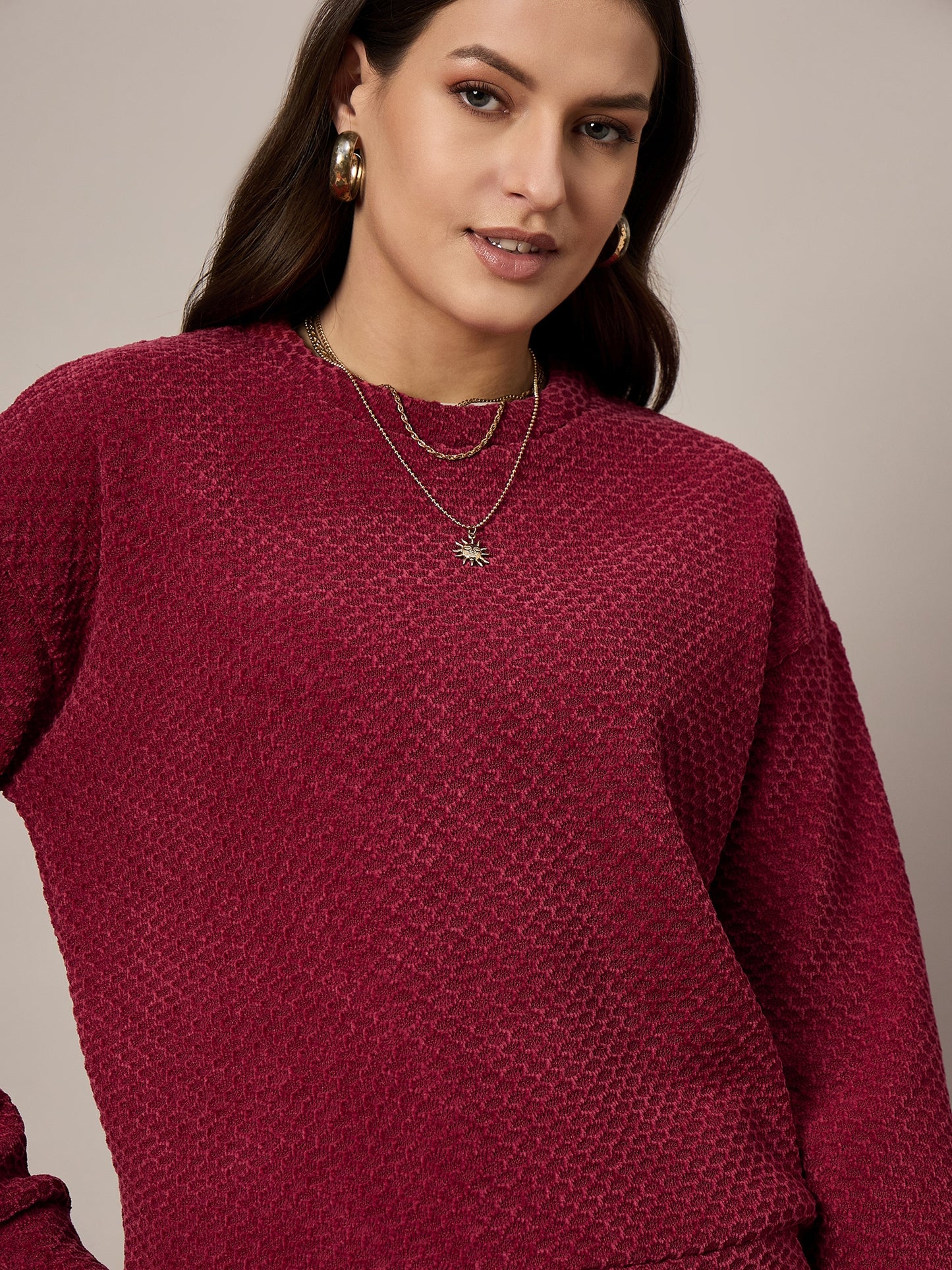 Maroon Velour Sweatshirt