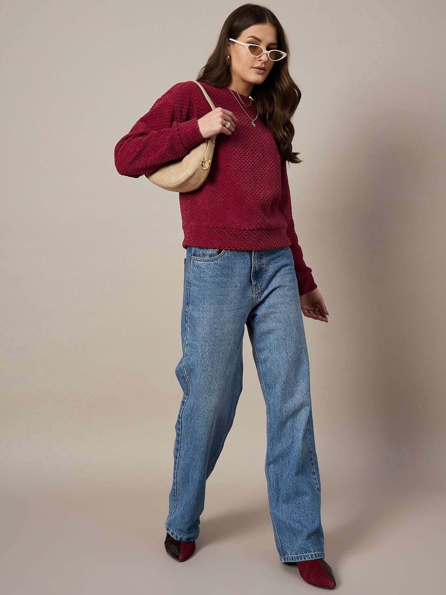 Maroon Velour Sweatshirt