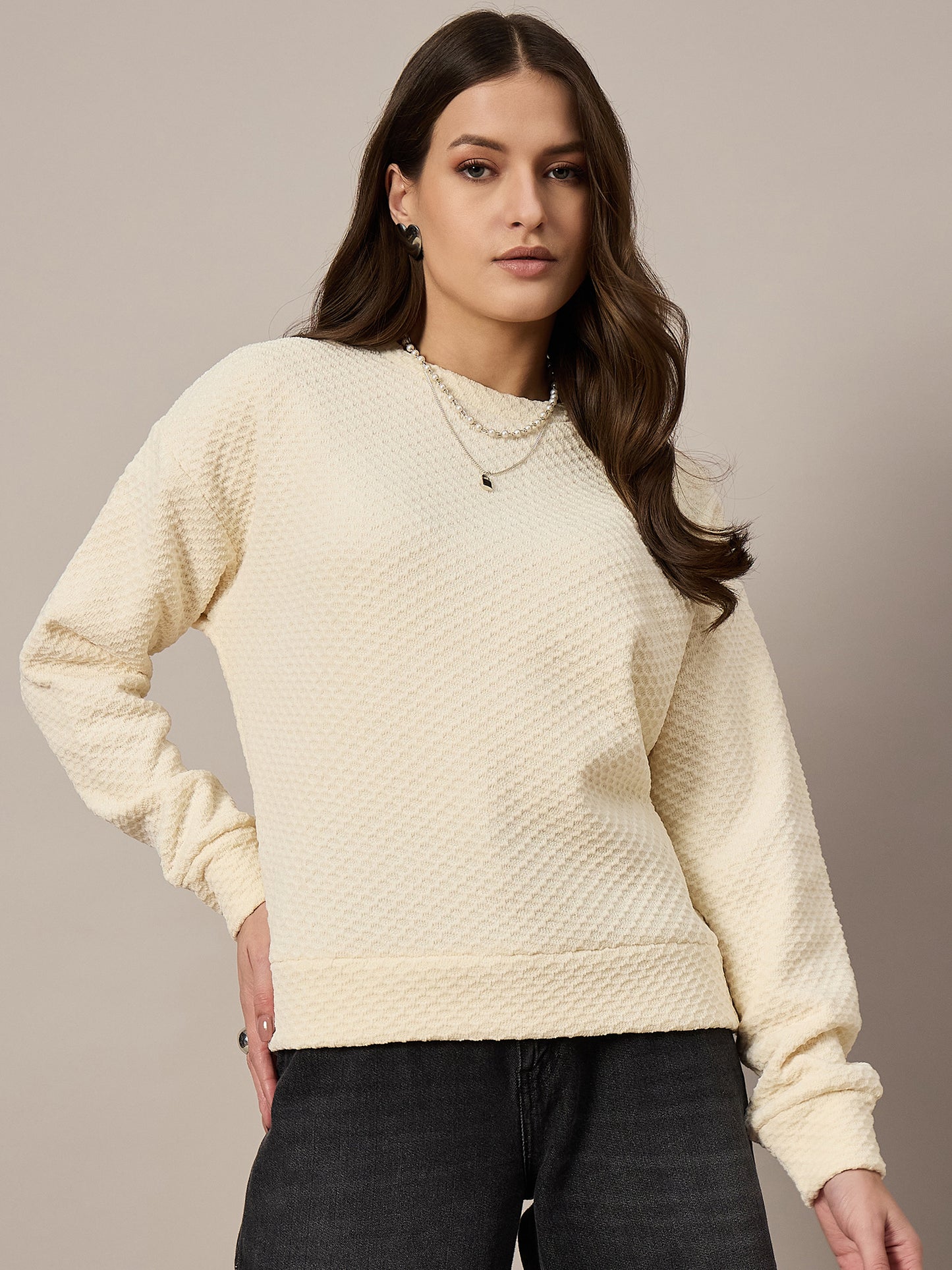 Cream Velour Sweatshirt