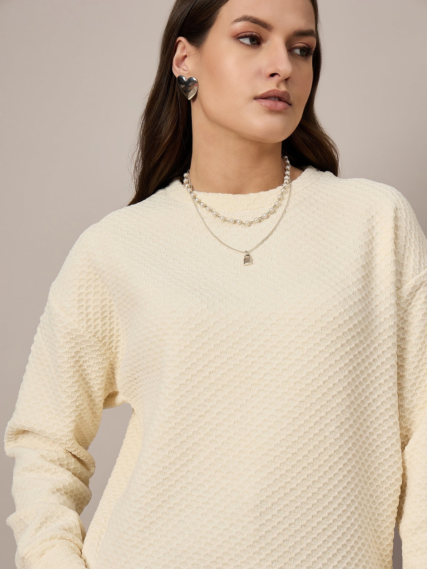 Cream Velour Sweatshirt