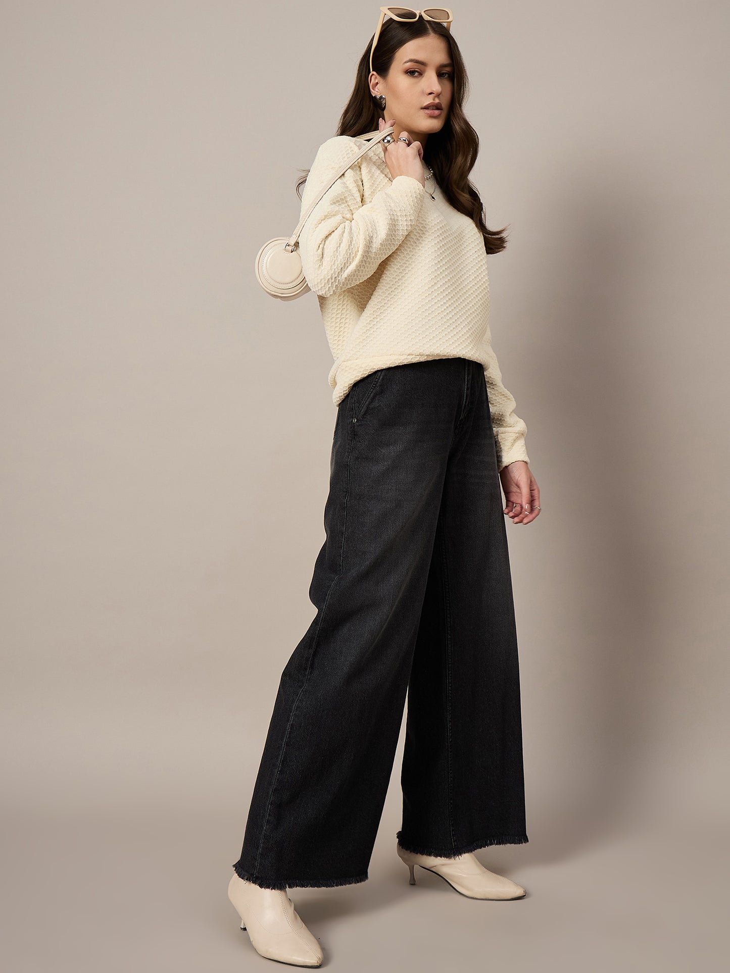 Cream Velour Sweatshirt
