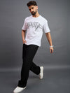 Men Oversized Round Neck Drop Shoulder T-shirt White