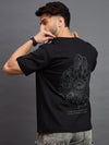 Men Oversized Round Neck Drop Shoulder T-shirt Black