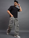 Men Oversized Round Neck Drop Shoulder T-shirt Black