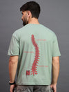 Men Oversized Round Neck Drop Shoulder T-shirt Sage