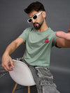 Men Oversized Round Neck Drop Shoulder T-shirt Sage