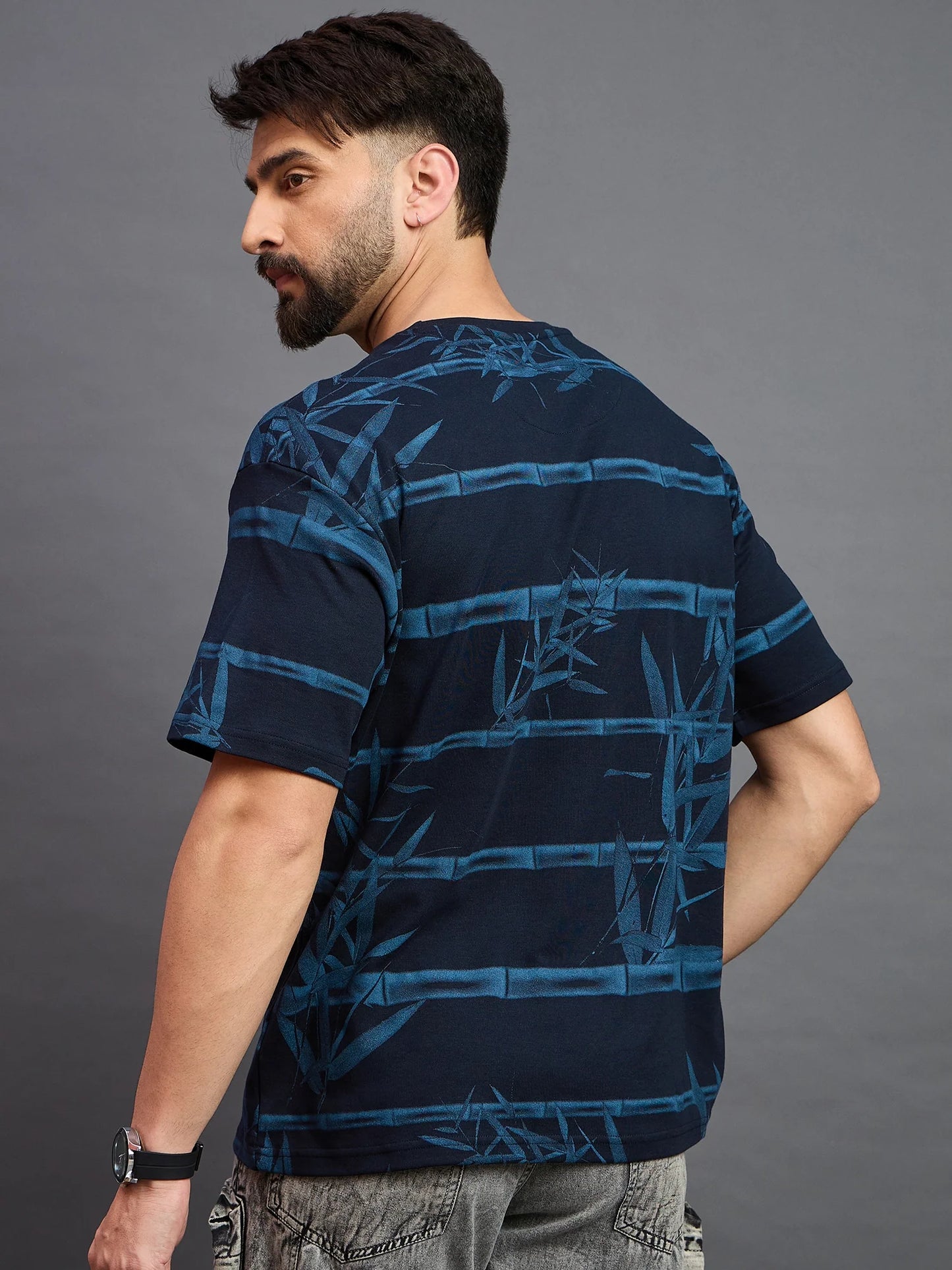 Men Striped T-shirt Light Navy