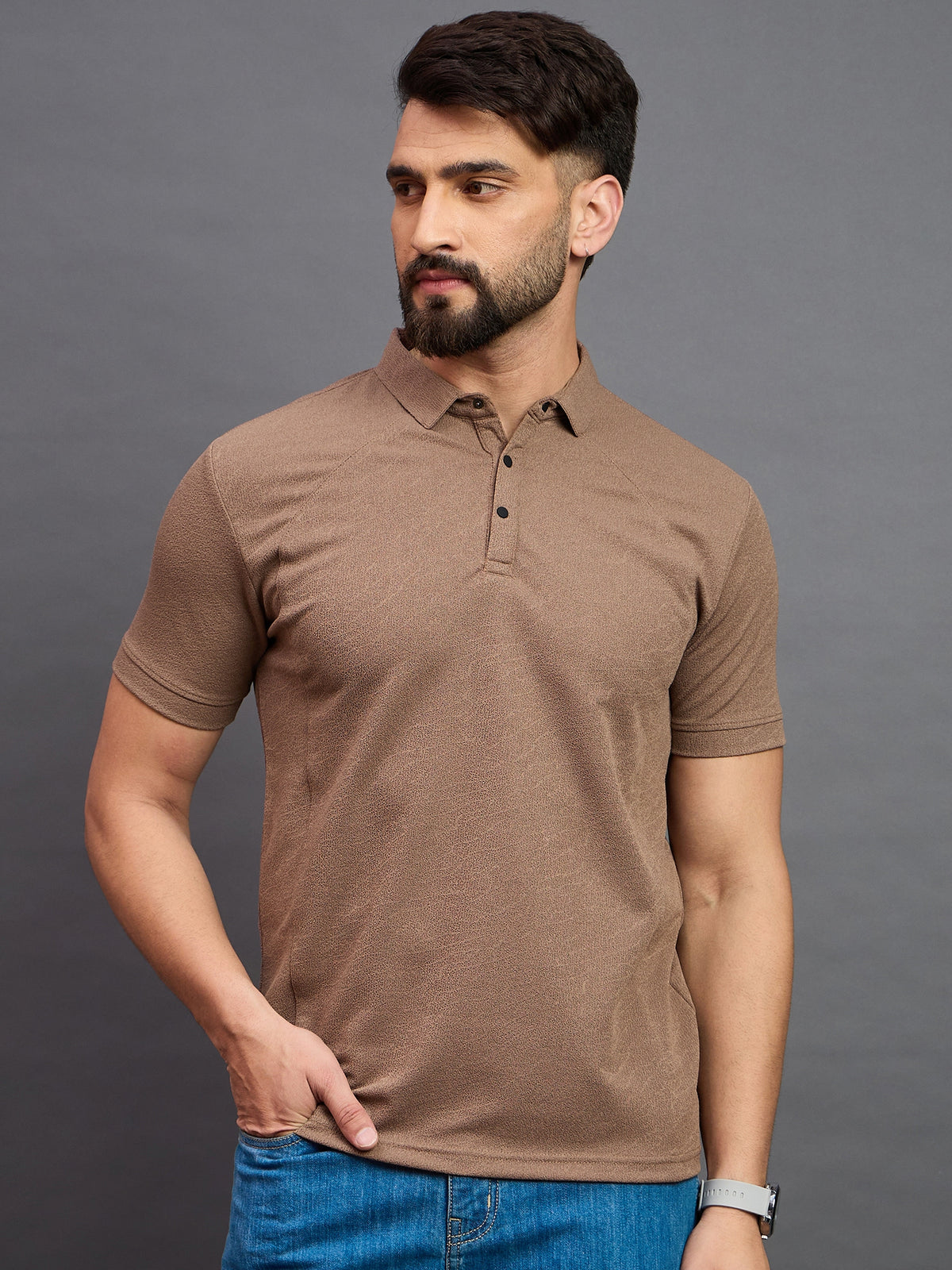 Mens Polo Light Brown