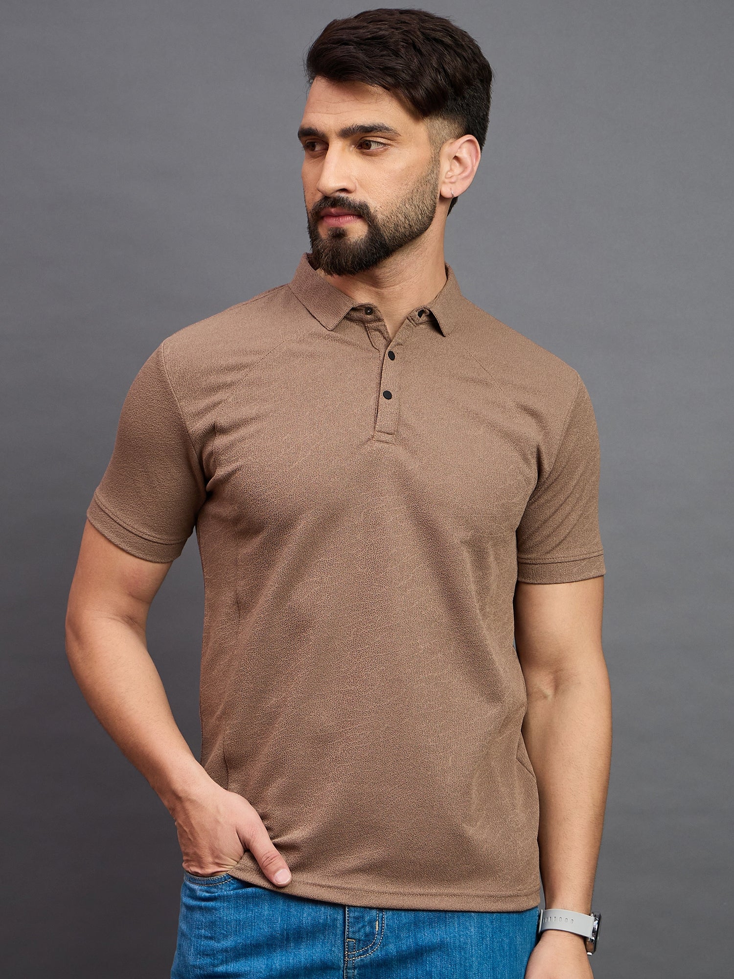 Mens Polo Light Brown