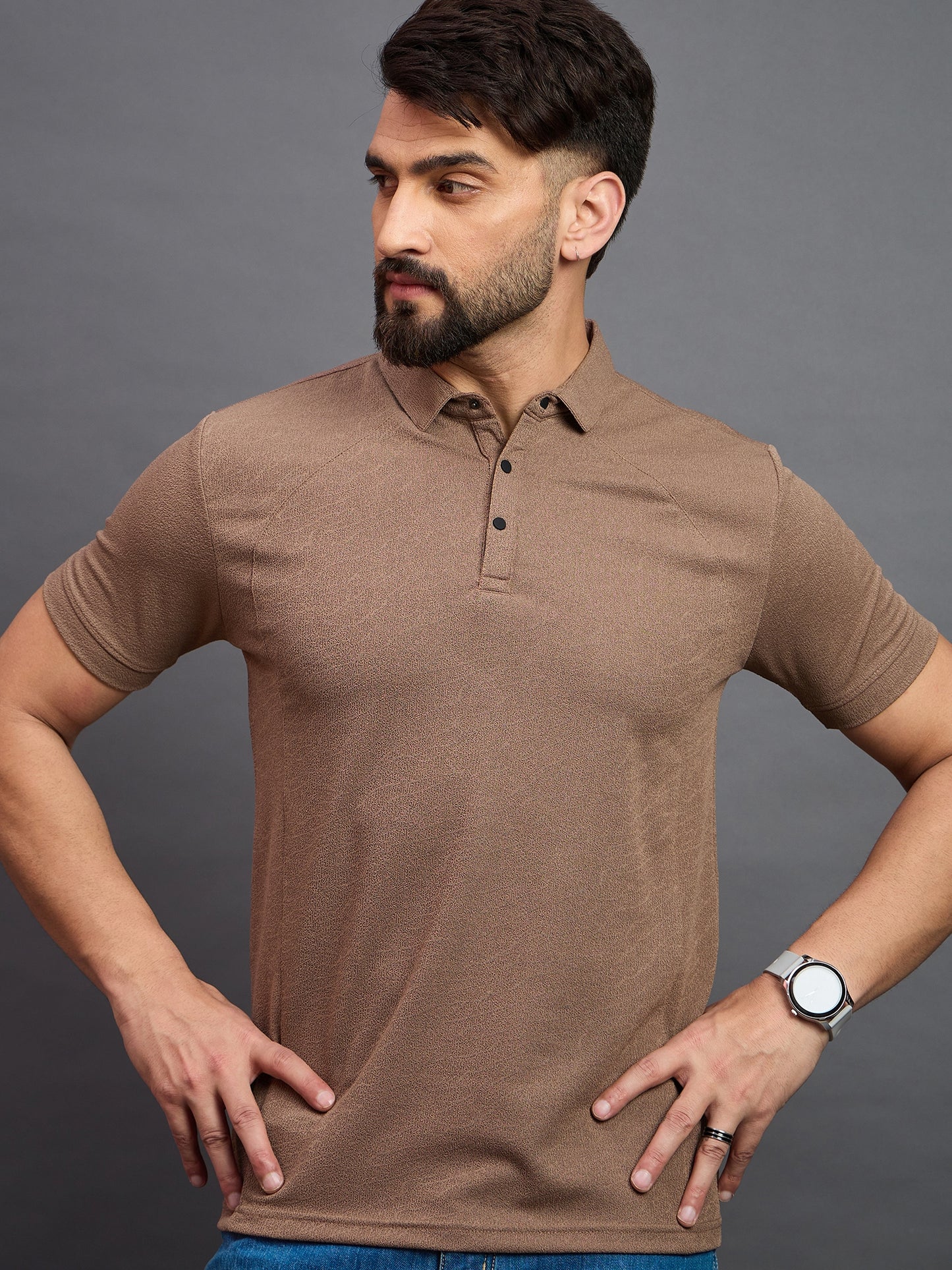 Mens Polo Light Brown