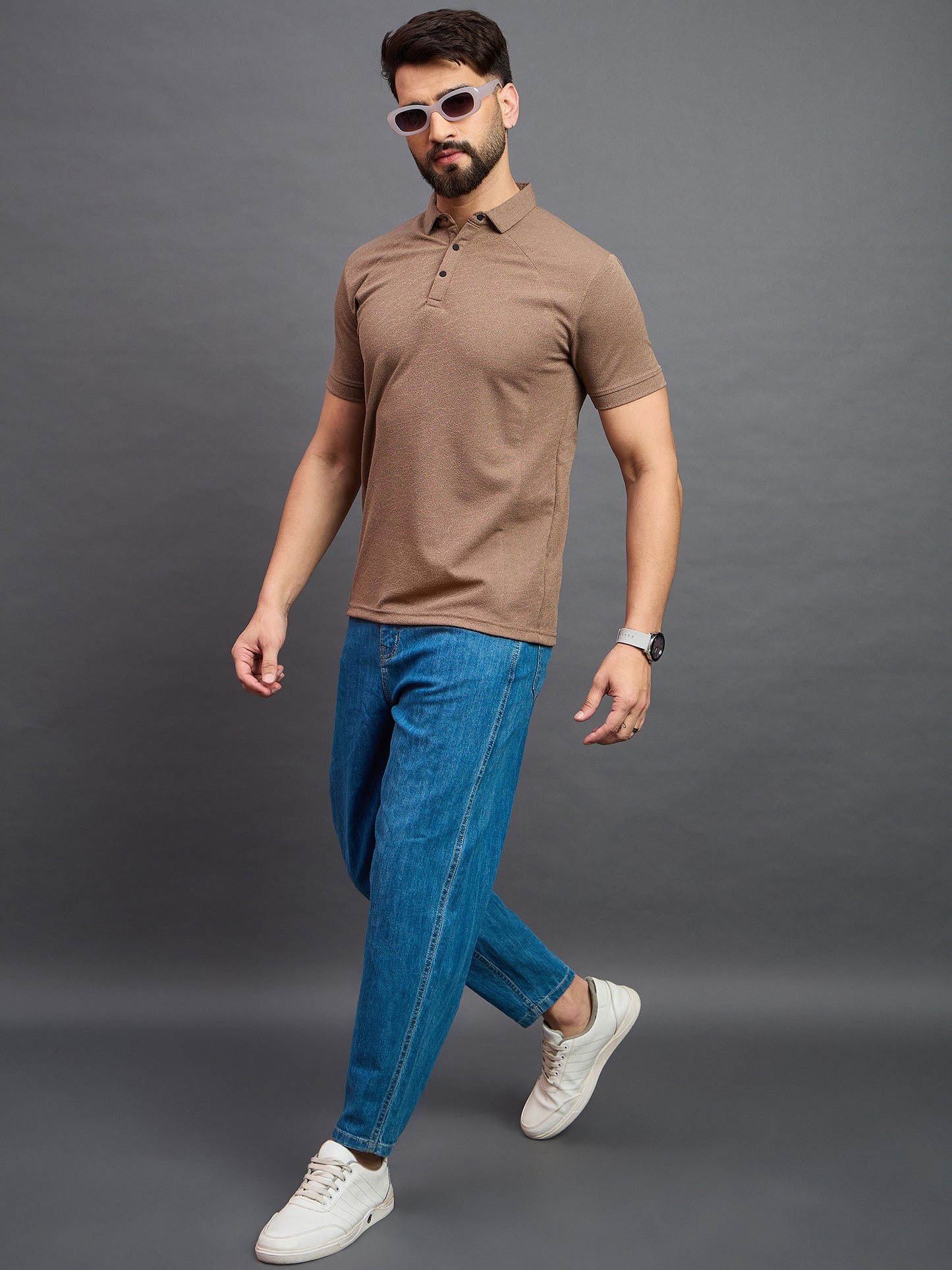 Mens Polo Light Brown