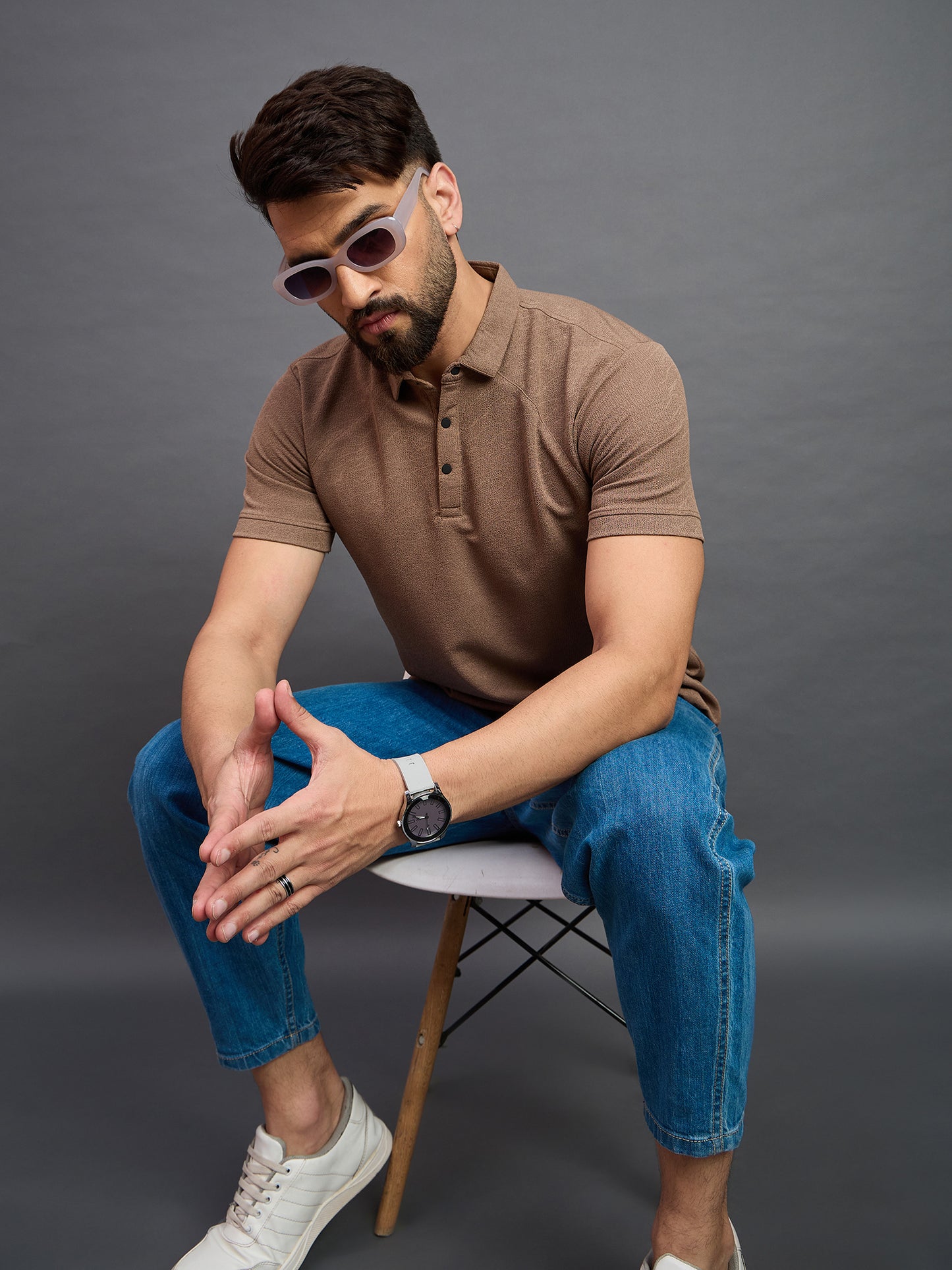 Mens Polo Light Brown
