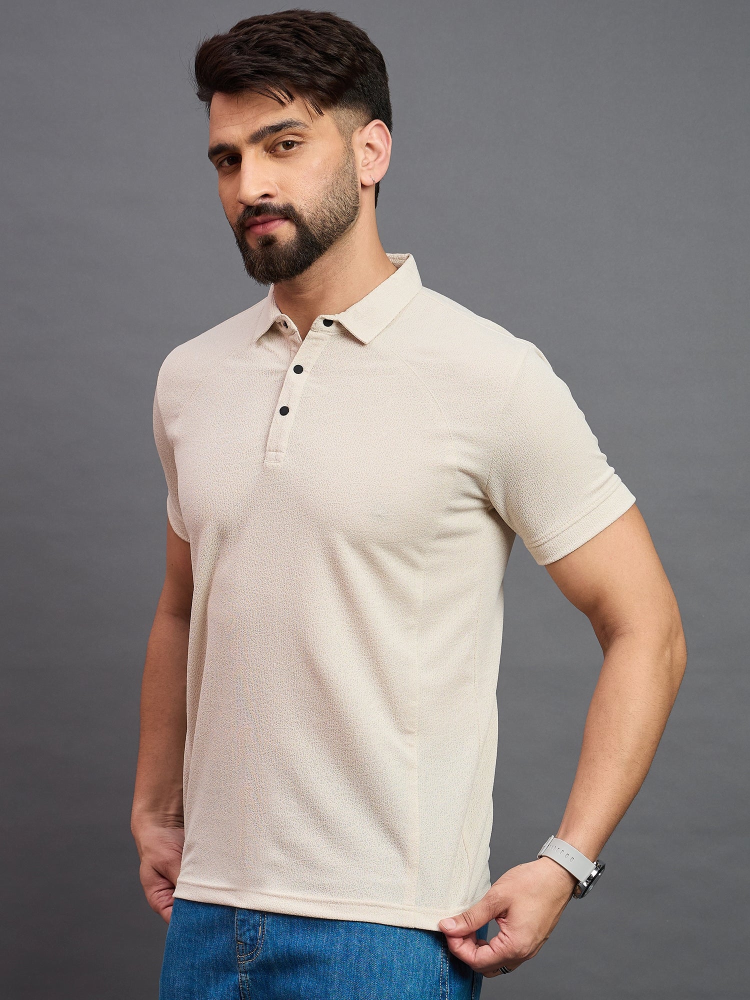 Mens Polo Cream