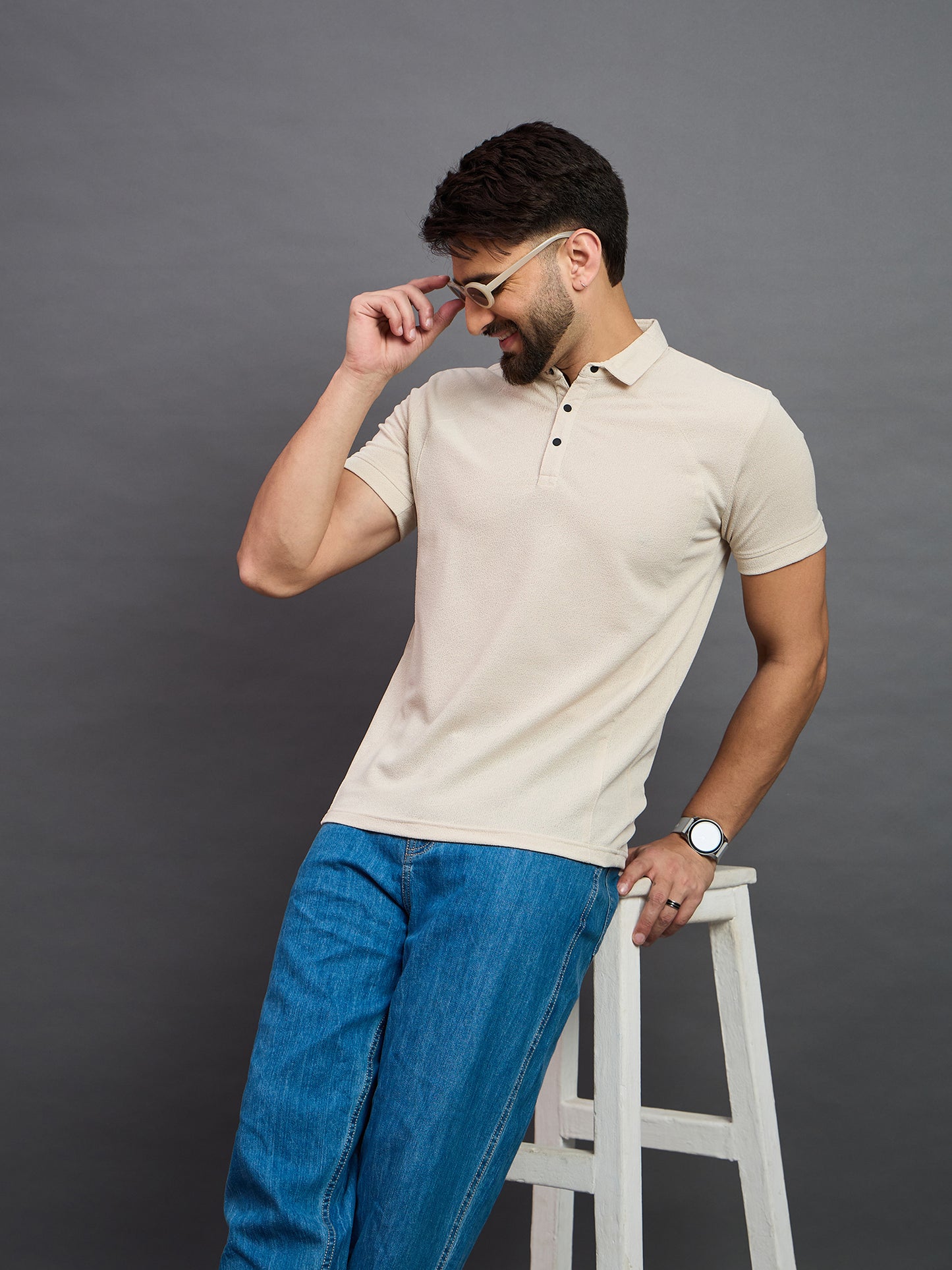 Mens Polo Cream