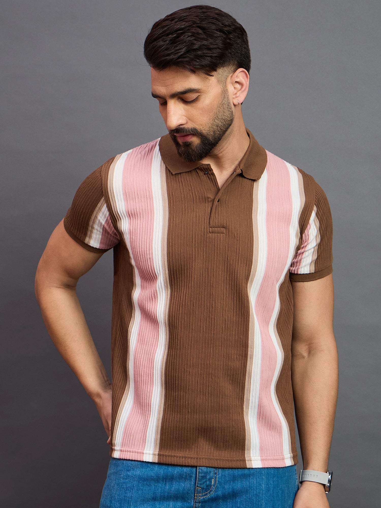 Mens Polo Brown