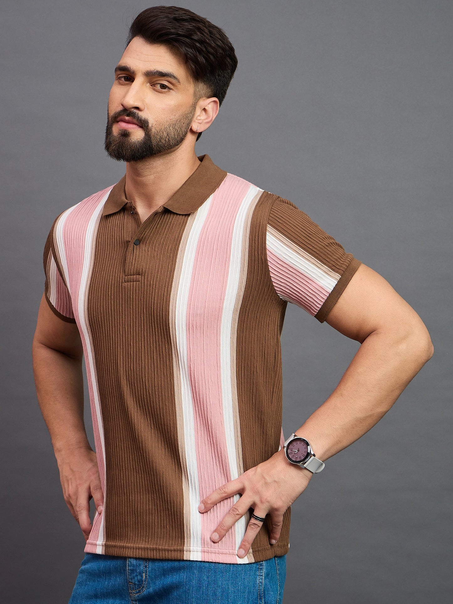 Mens Polo Brown