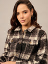 Black Buttoned Checked Jacket - Reprise