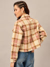 Beige Buttoned Checked Jacket - Reprise