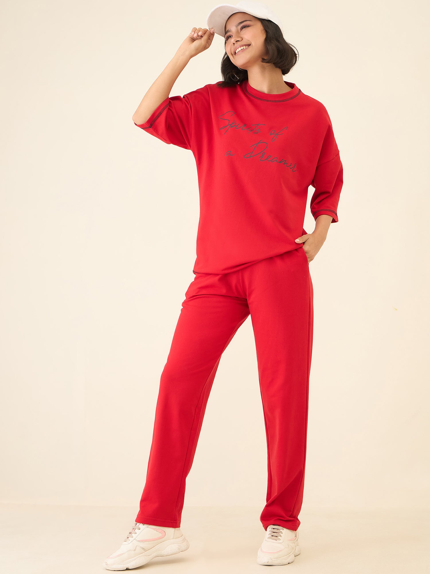 Red Oversize Co-ord Set