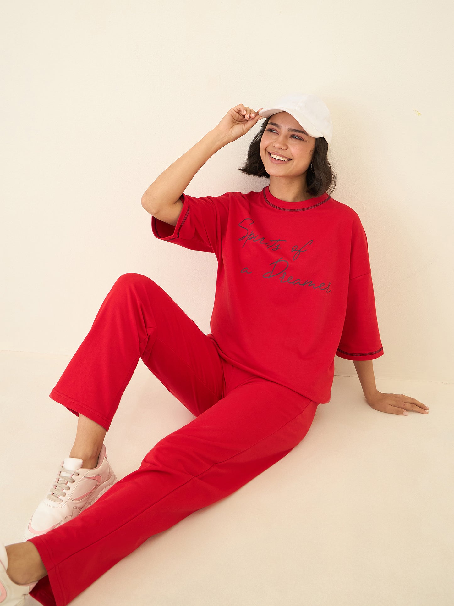 Red Oversize Co-ord Set
