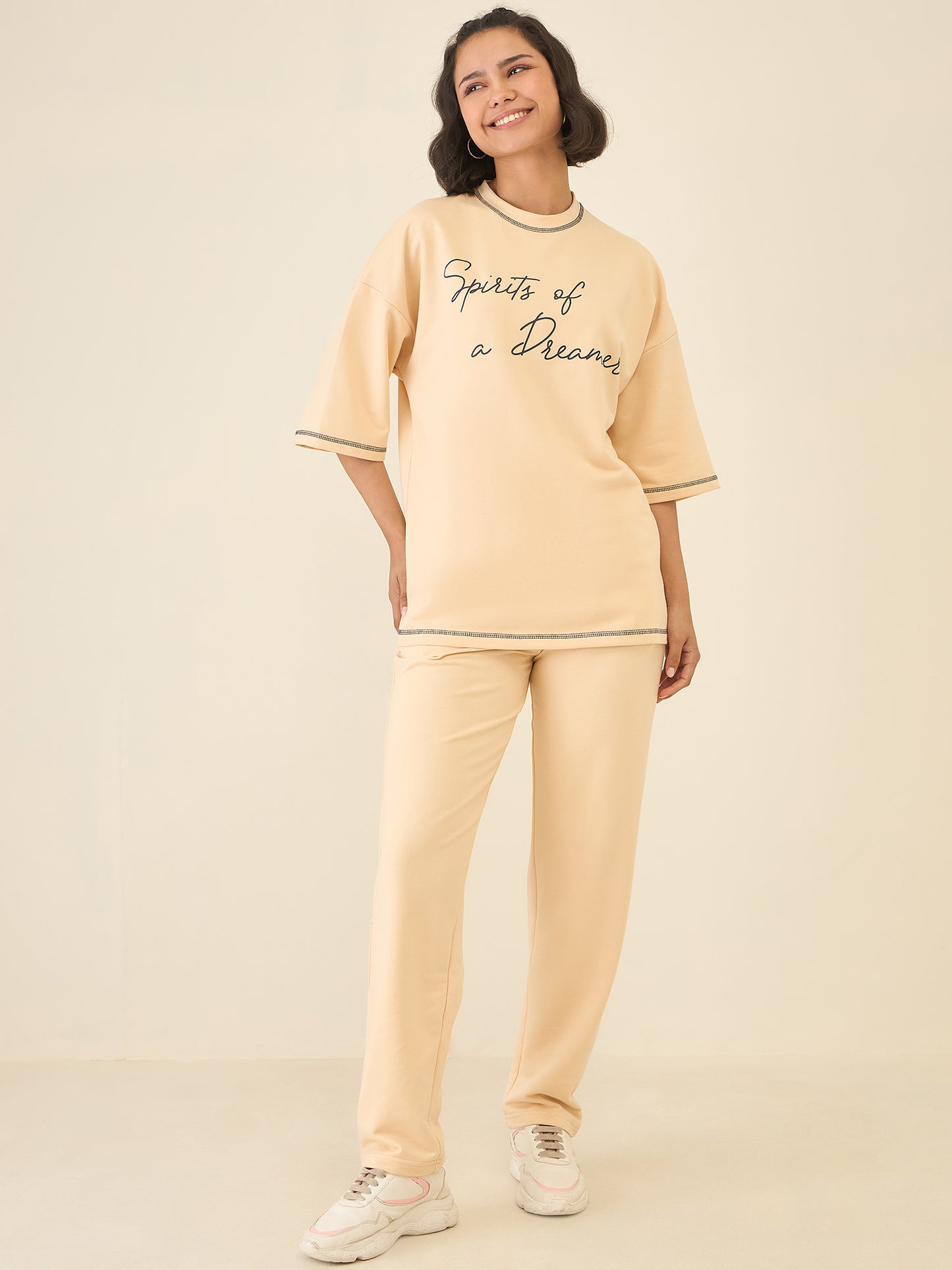 Beige Oversize Co-ord Set