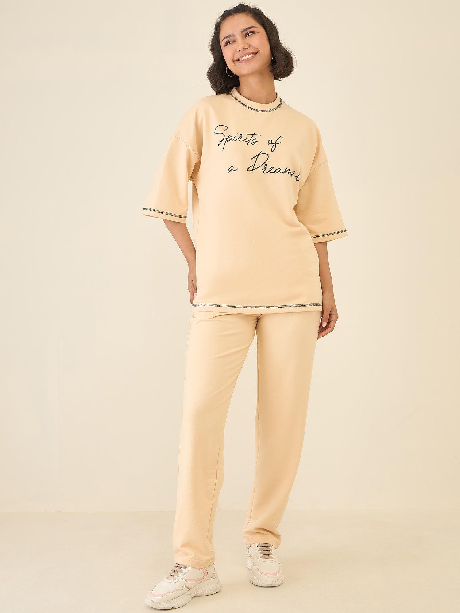 Beige Oversize Co-ord Set