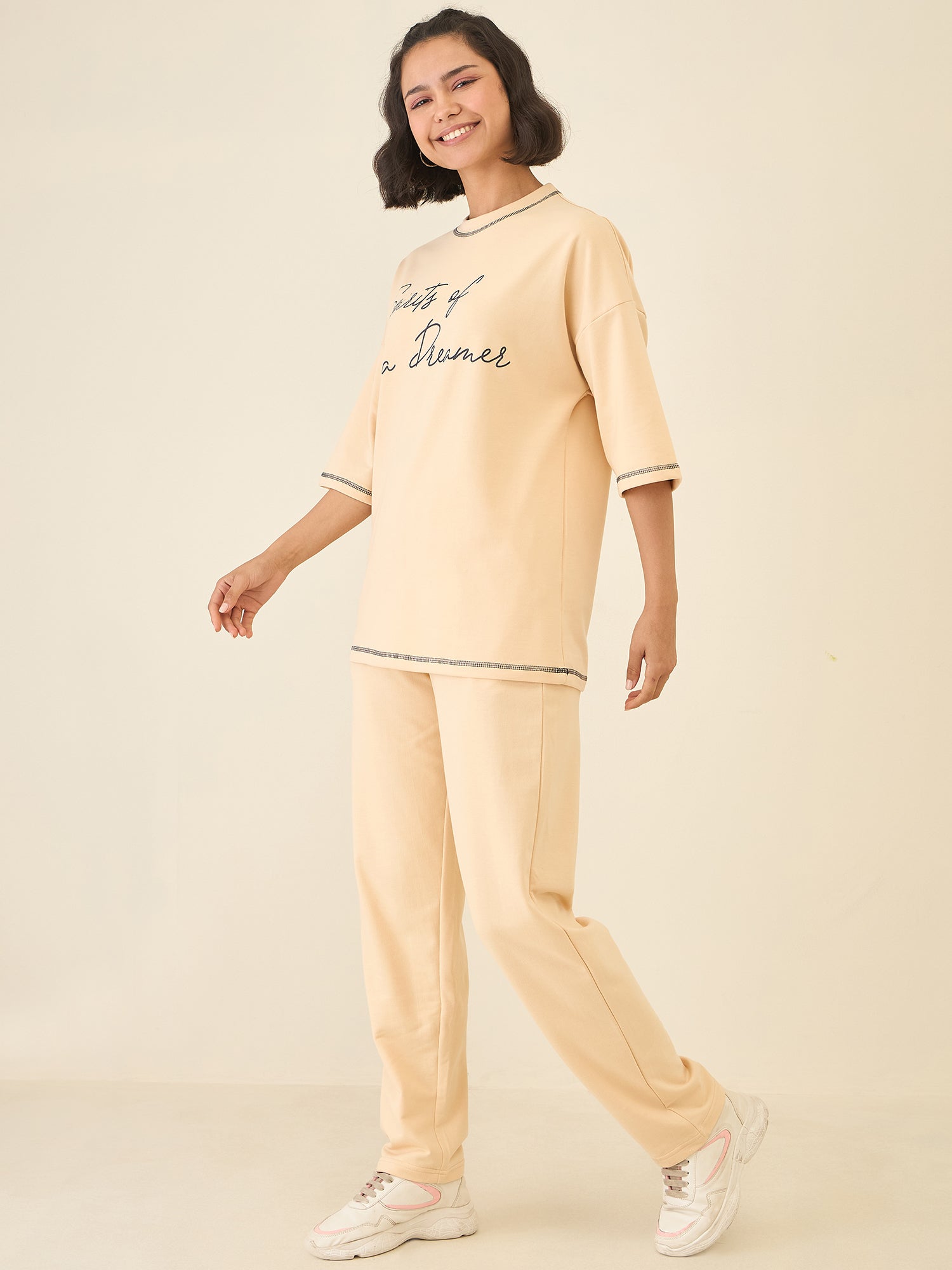 Beige Oversize Co-ord Set