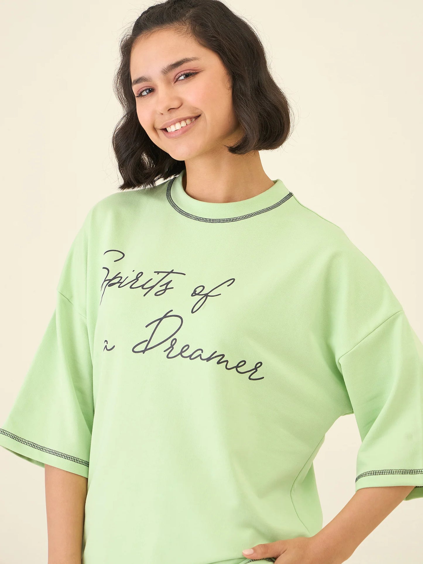 Women Light Green Oversize Co-ord Set
