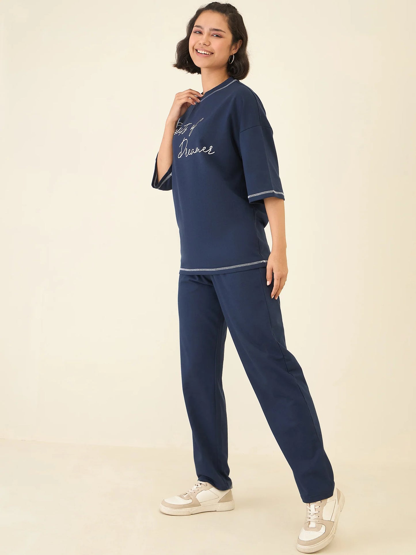 Women Blue Oversize Co-ord Set