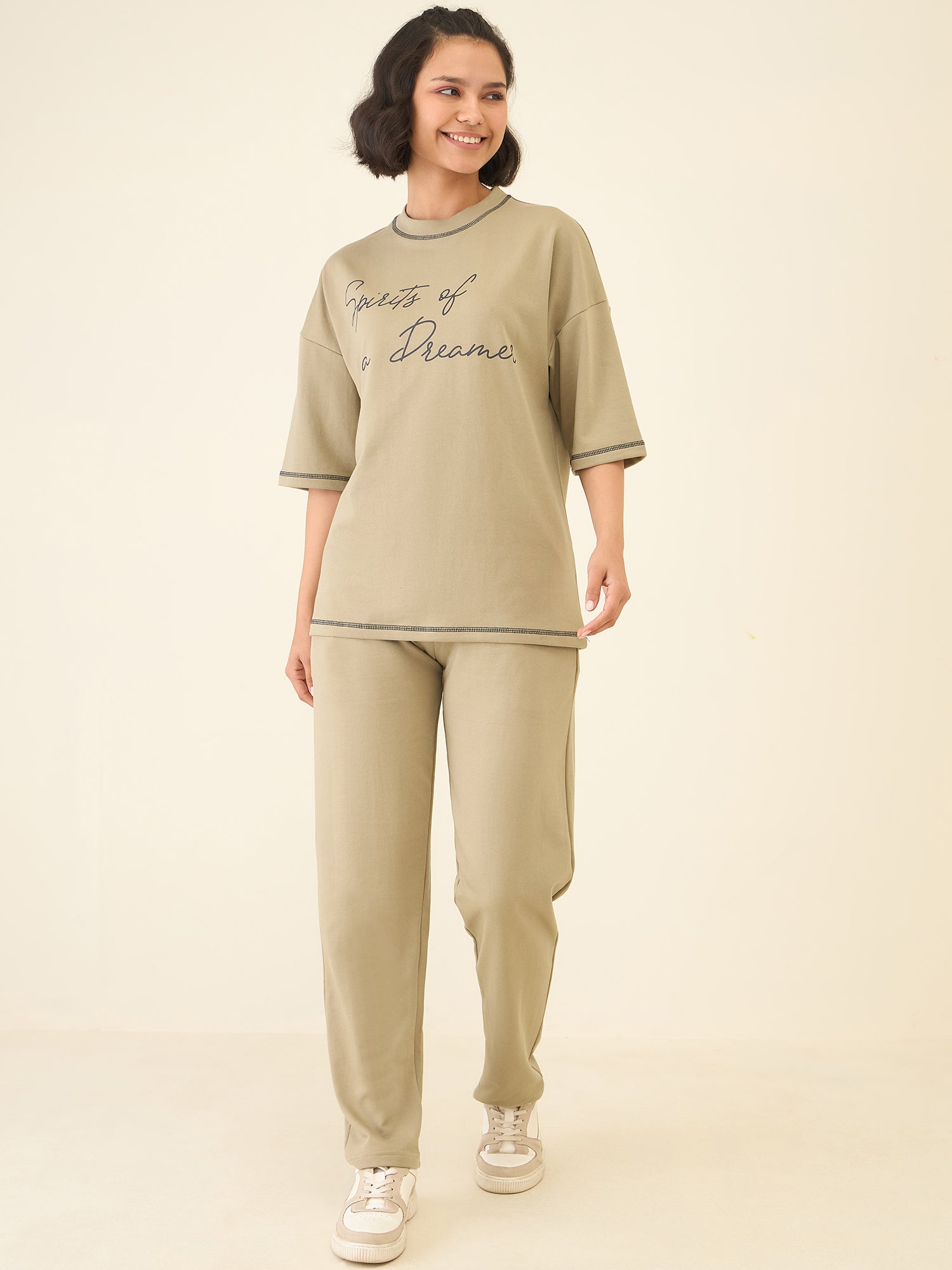 Olive Oversize Co-ord Set