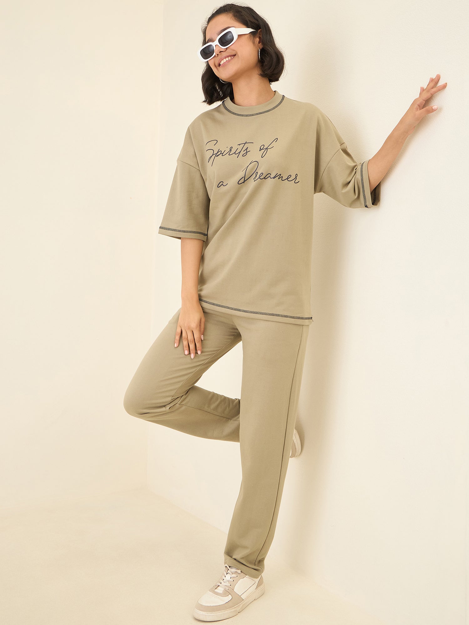 Olive Oversize Co-ord Set