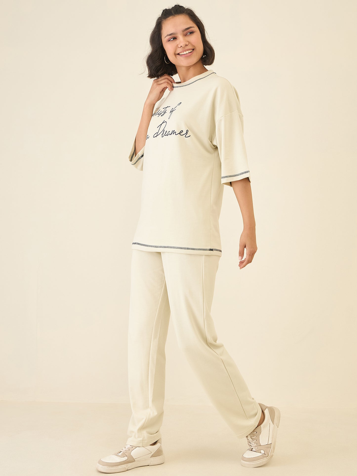 Cream Oversize Co-ord Set