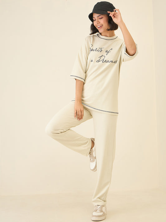 Cream Oversize Co-ord Set