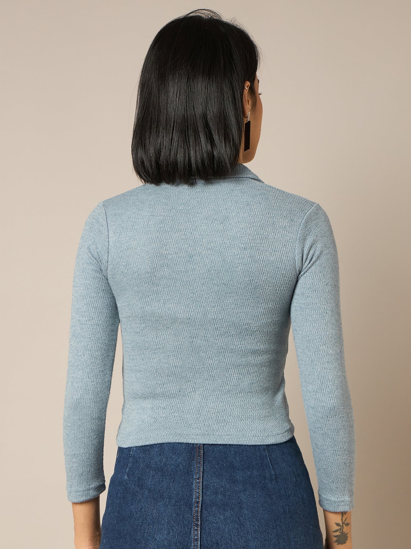 Women Blue Buttoned Top - Reprise