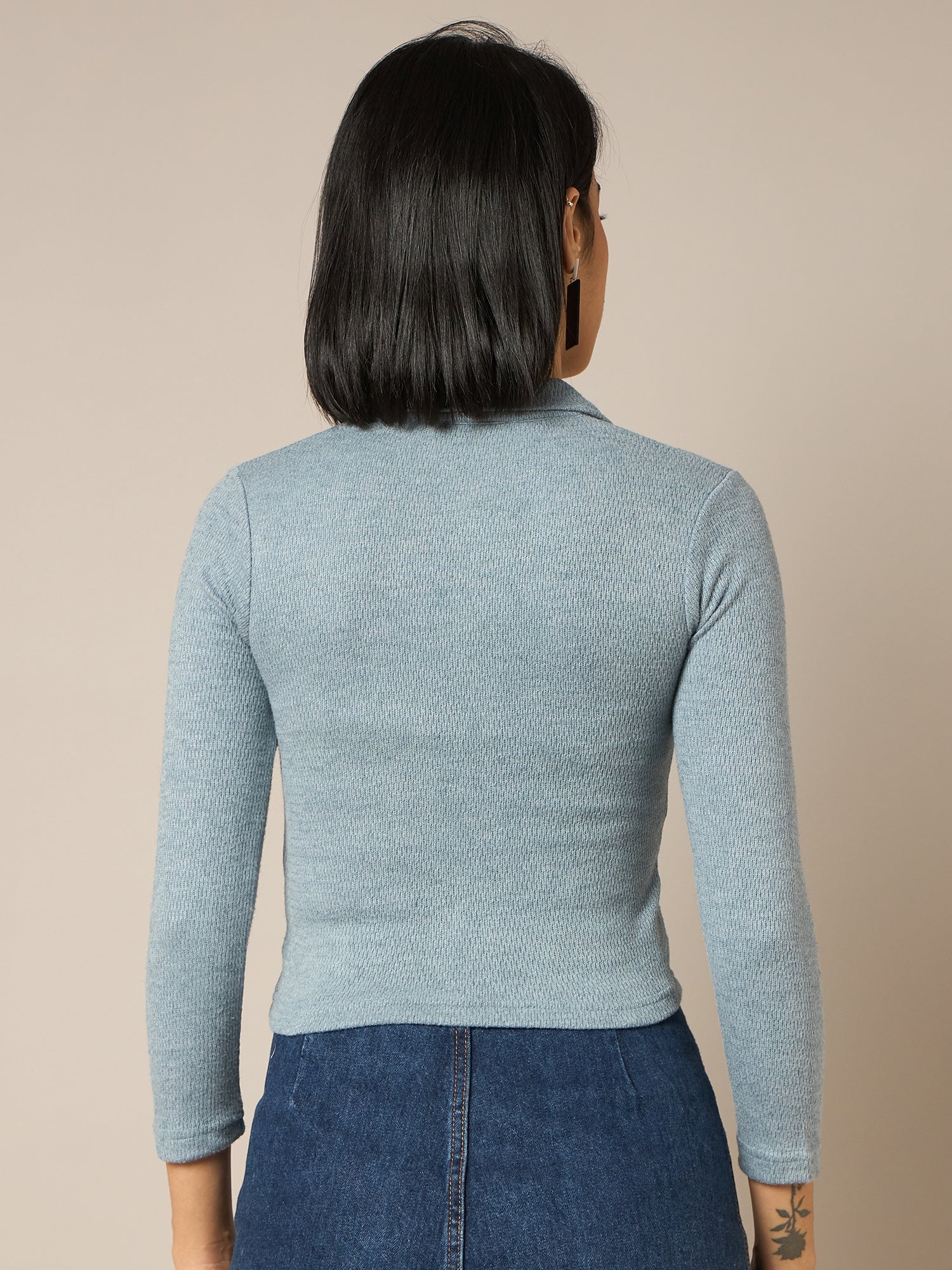 Women Blue Buttoned Top - Reprise