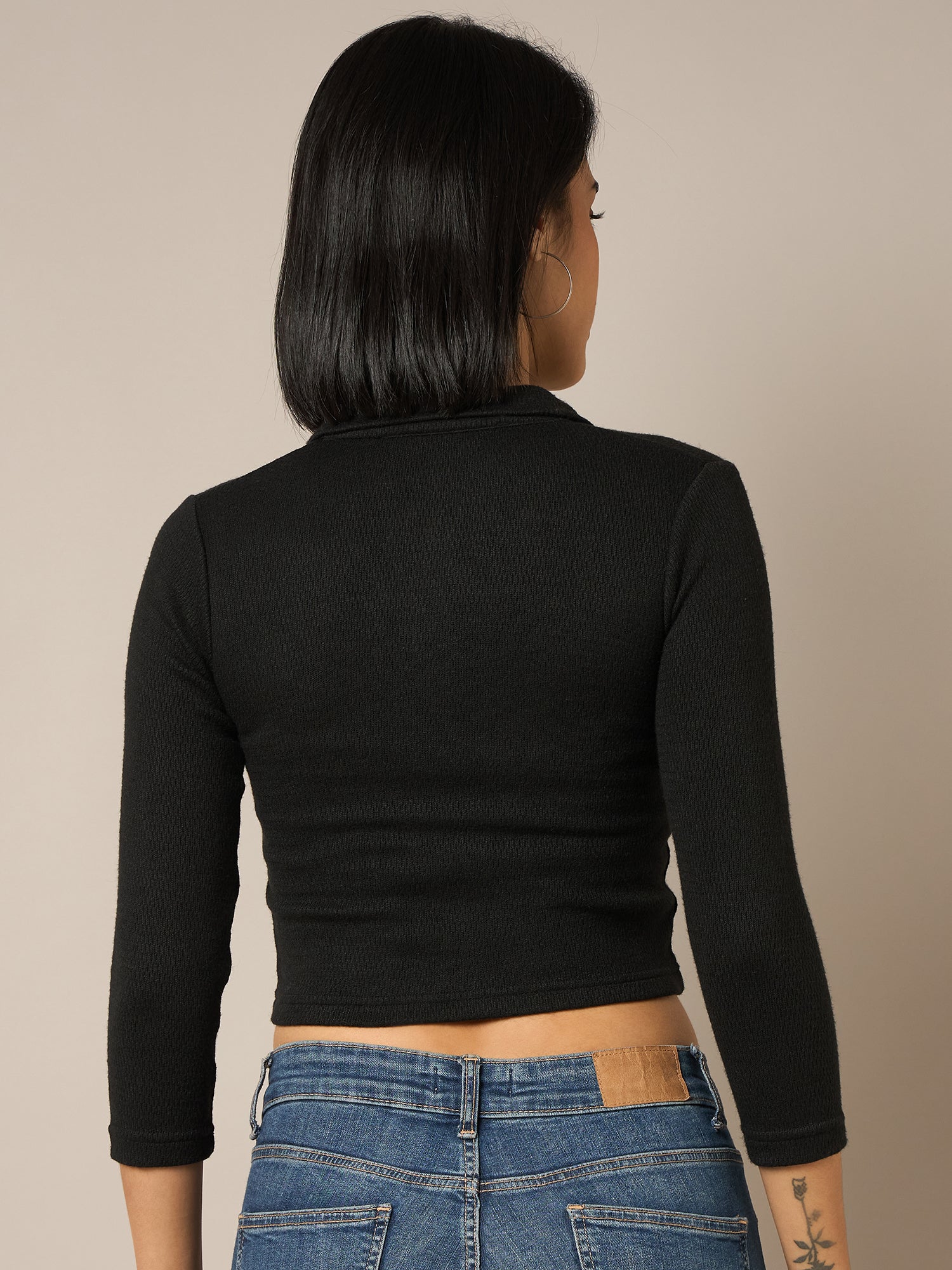 Women Black Buttoned Top - Reprise