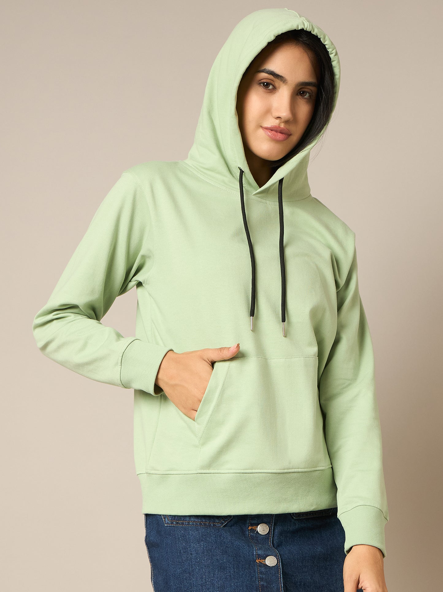 Women Green Hoddie - Reprise