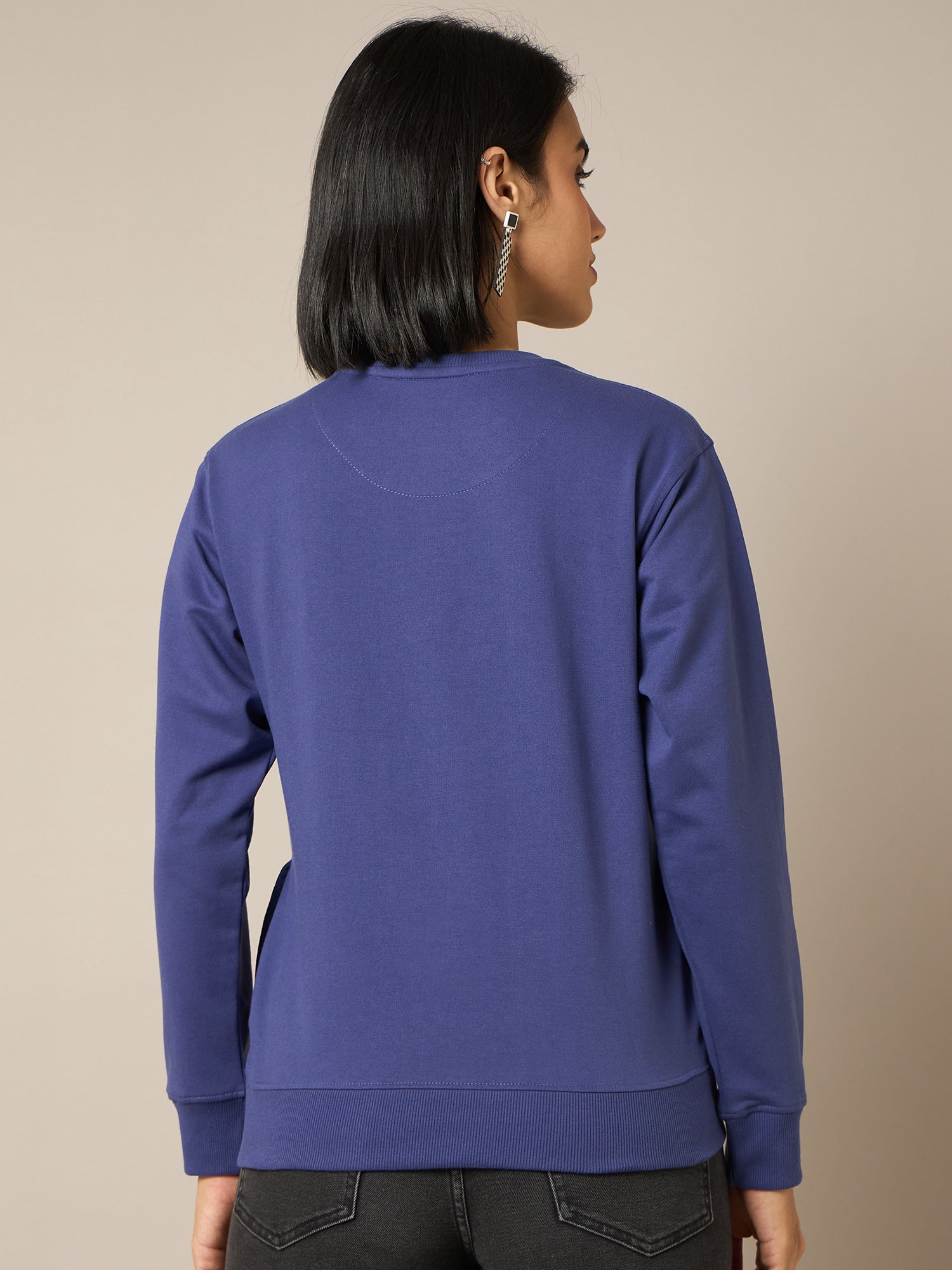Women Blue Round Neck Sweatshirt - Reprise