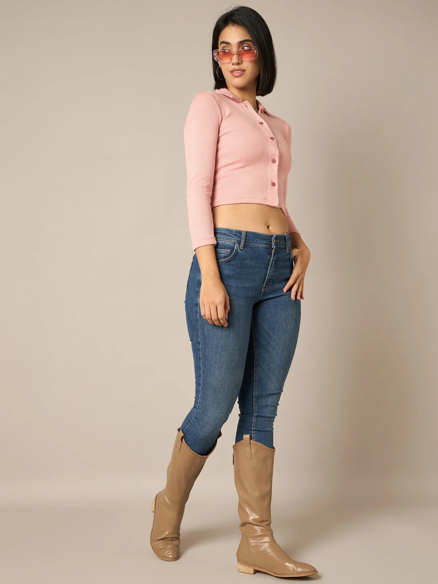 Women Pink Buttoned Top - Reprise