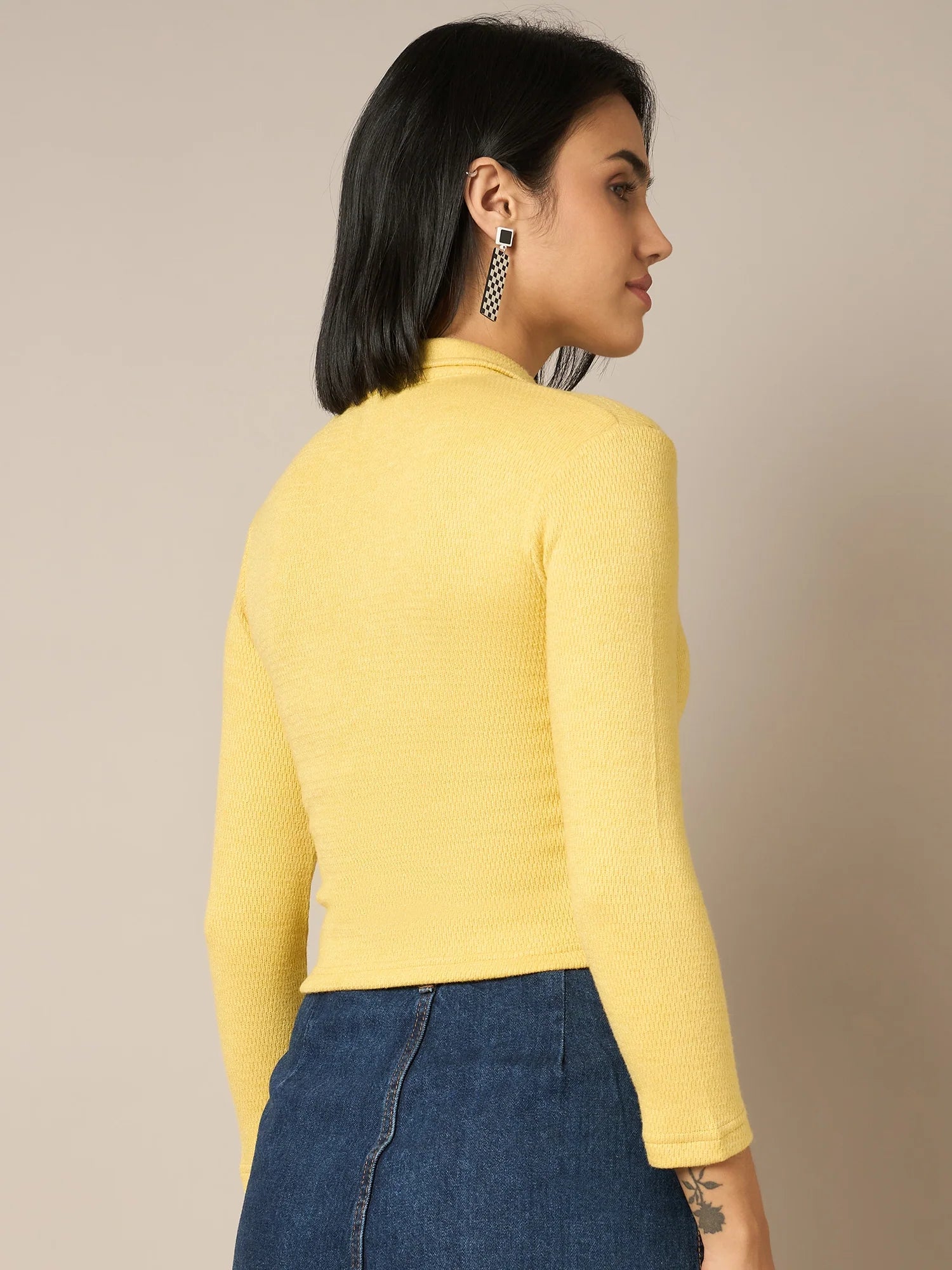 Women Yellow Buttoned Top - Reprise