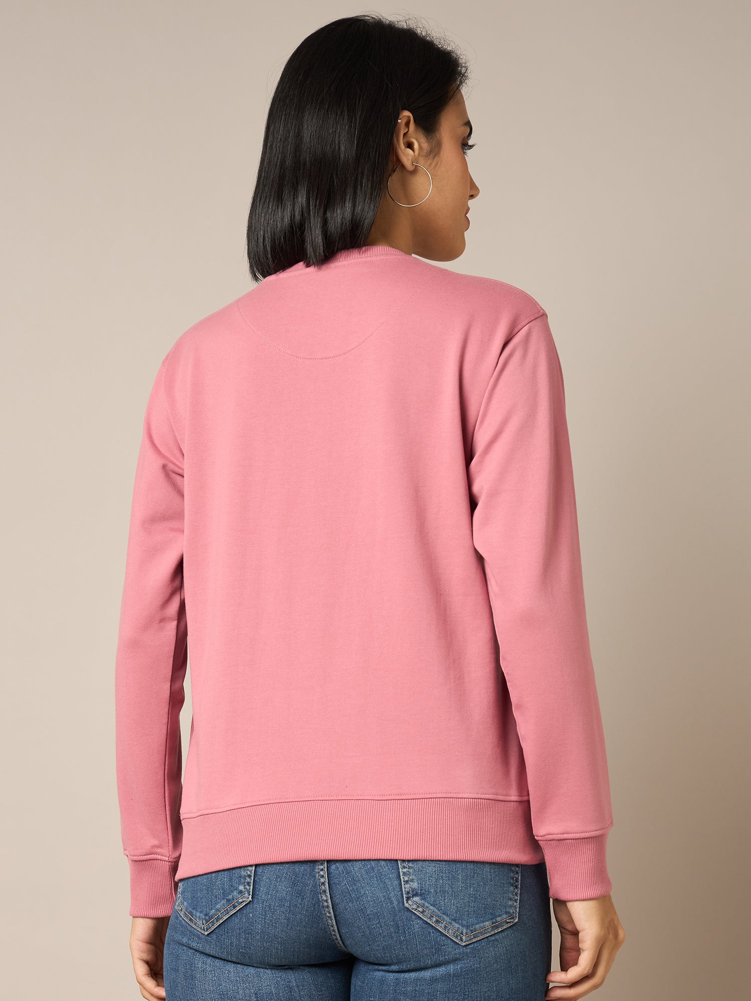 Women Pink Round Neck Sweatshirt - Reprise