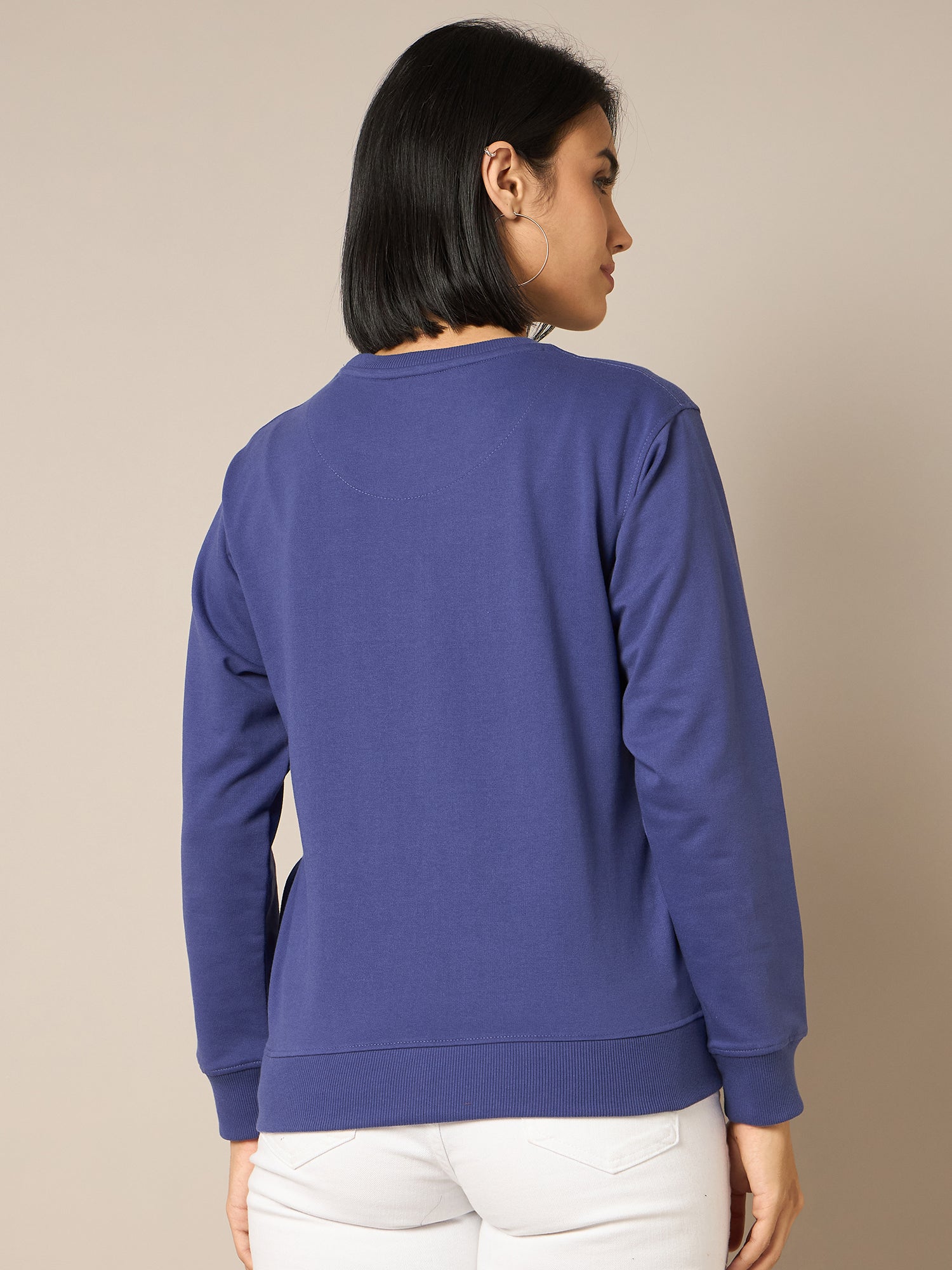 Women Blue Round Neck Sweatshirt - Reprise