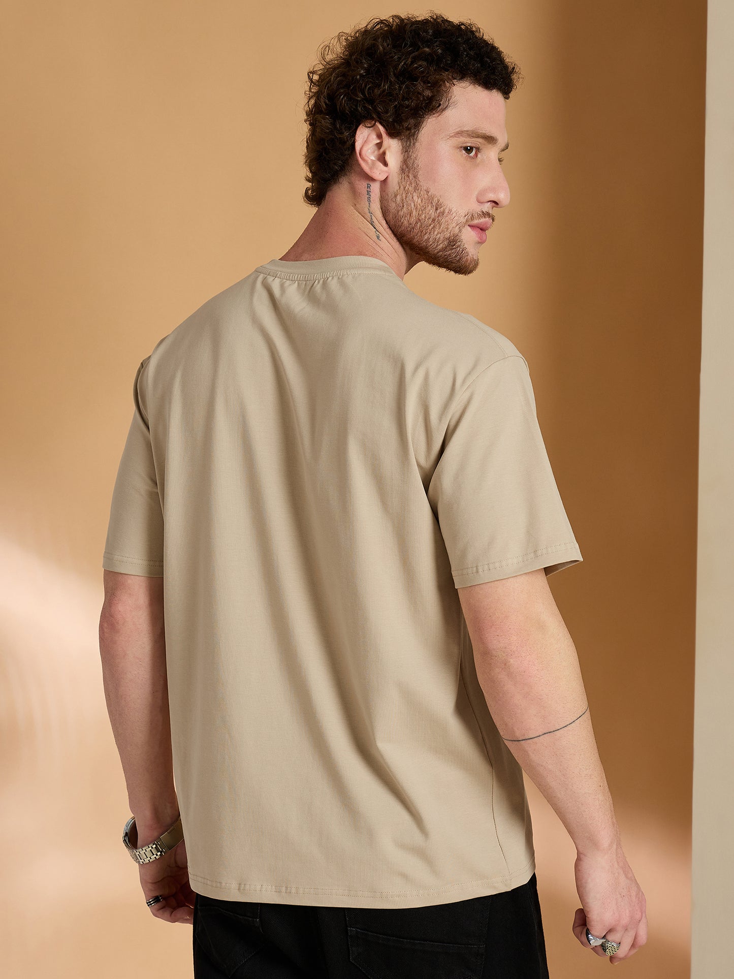 Reprise x Spiderman Beige  Printed Round Neck Tshirt